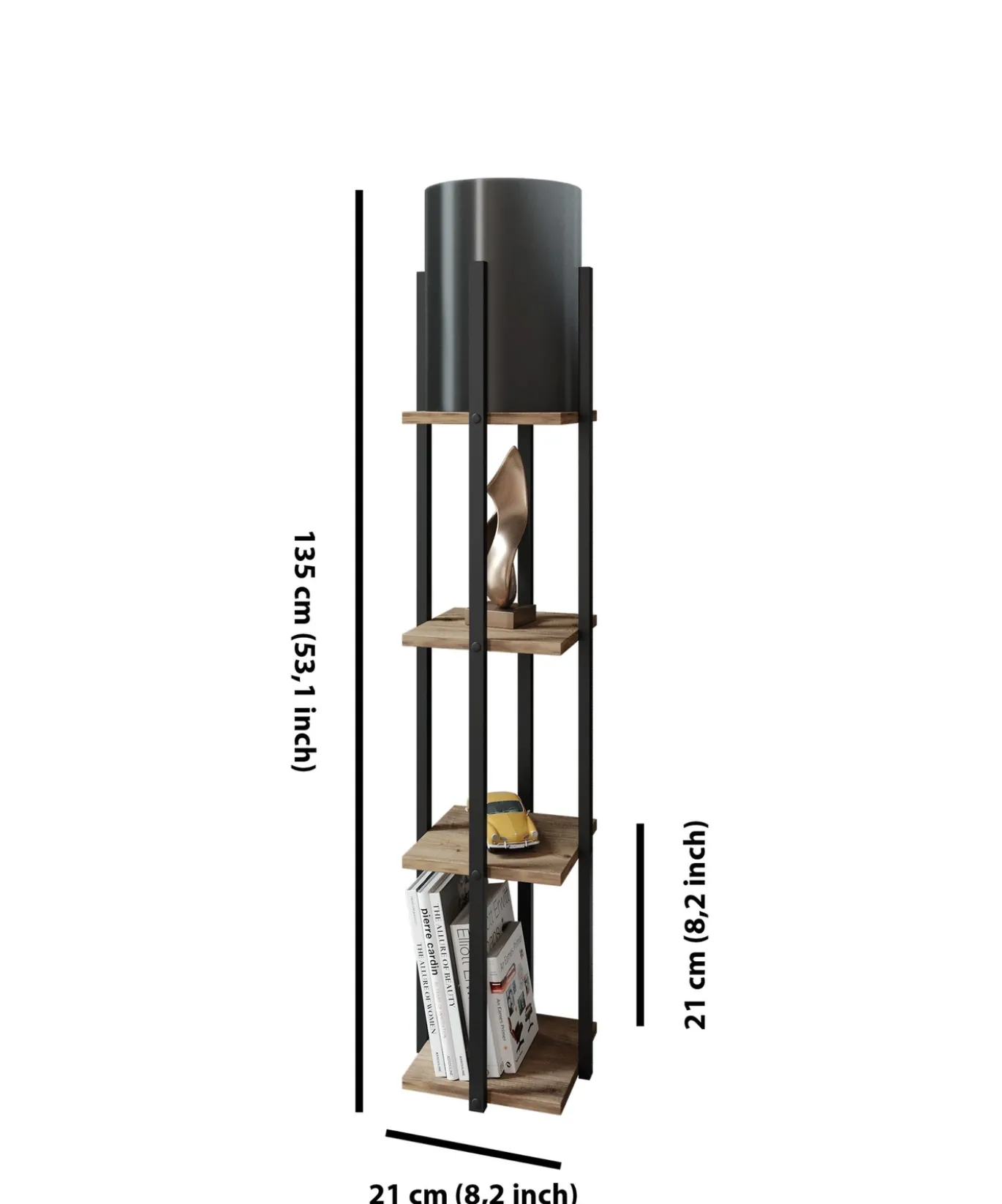 Vloerlamp Nora MDF Zwart