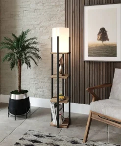 Vloerlamp Nora Met Planken Zwart