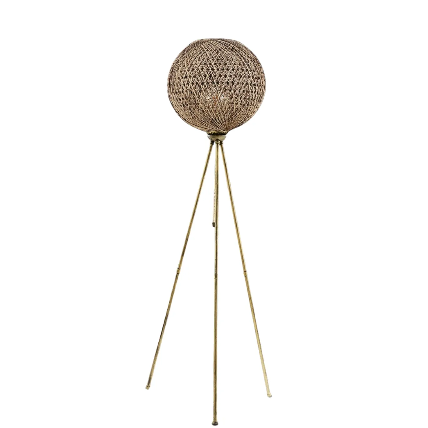 Vloerlamp Pied Jute Zwart Goud