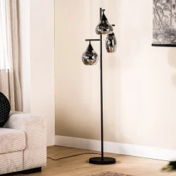Vloerlamp Pleun 3-Lichts Smoke Glas - Giga Meubel