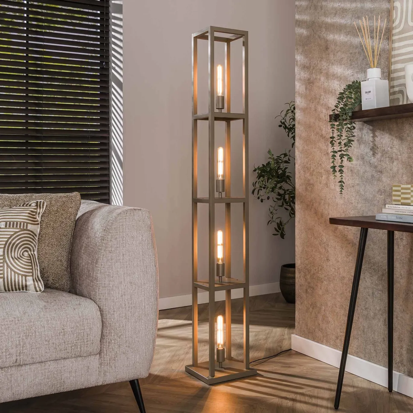 Vloerlamp Quadra 4-lichts Beige - Giga Meubel