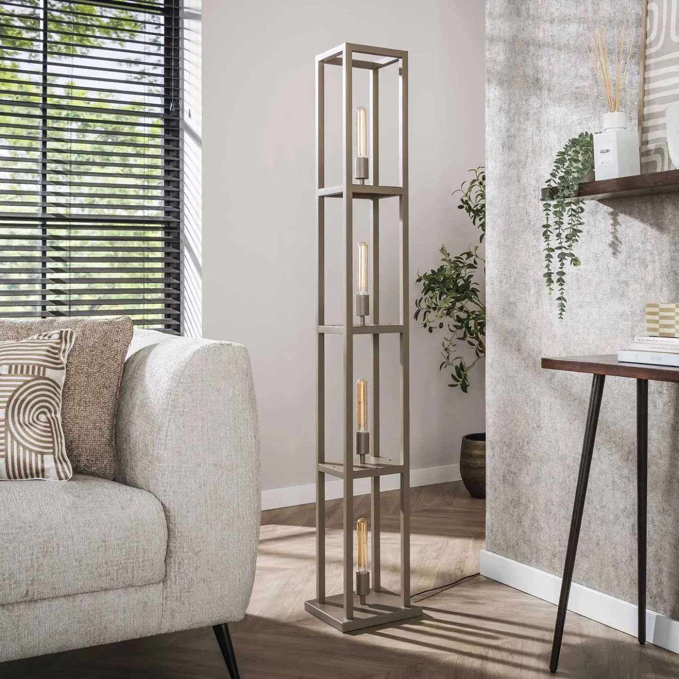 Vloerlamp Quadra 4-lichts Beige - Giga Meubel