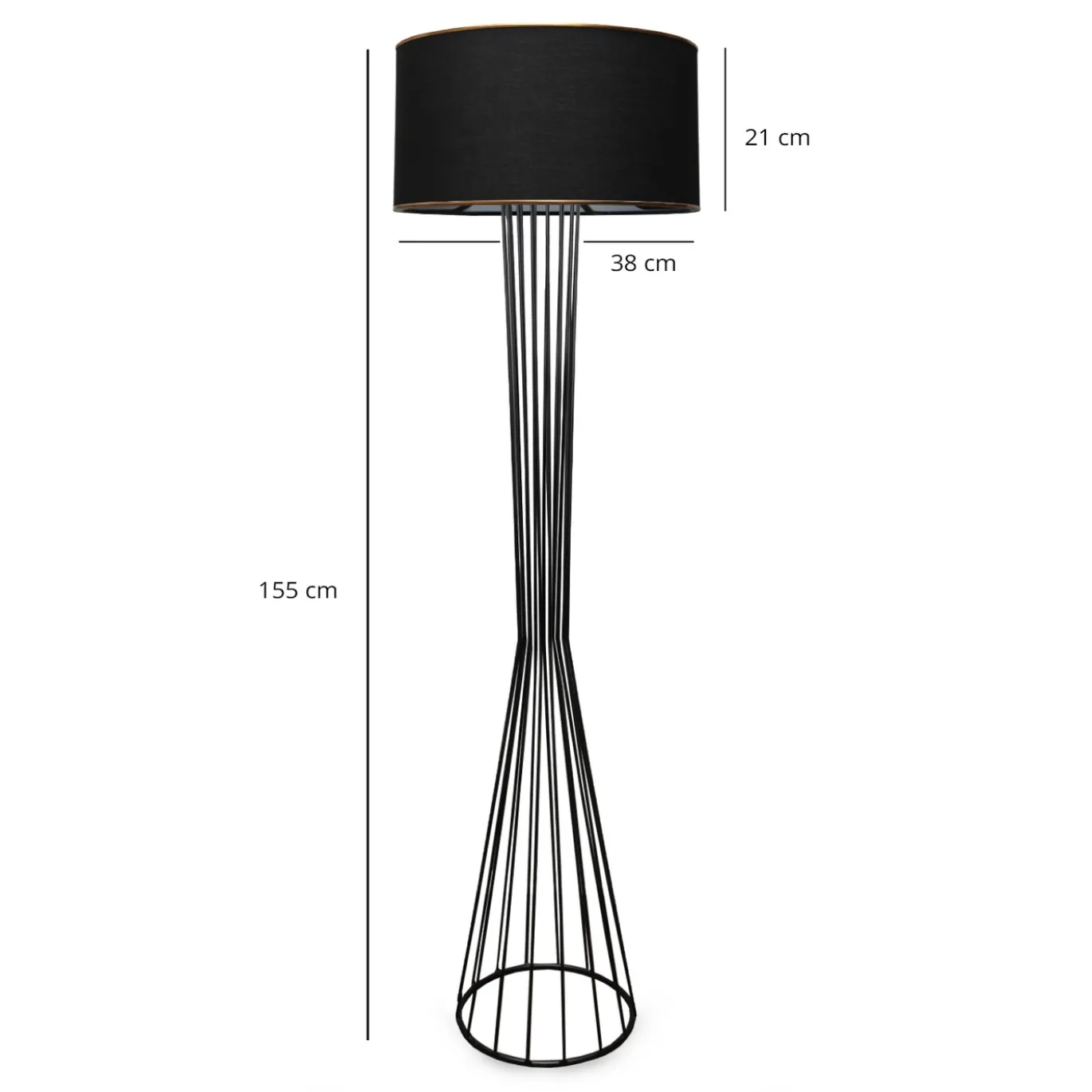 Vloerlamp Rowena Zwart
