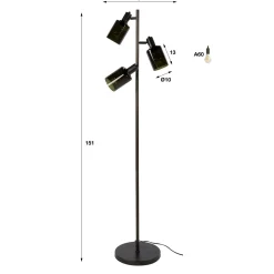 Vloerlamp Sepiora 3-Lichts Sienna Bruin - Giga Meubel
