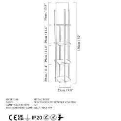 Vloerlamp Shelf Zwart/Goud