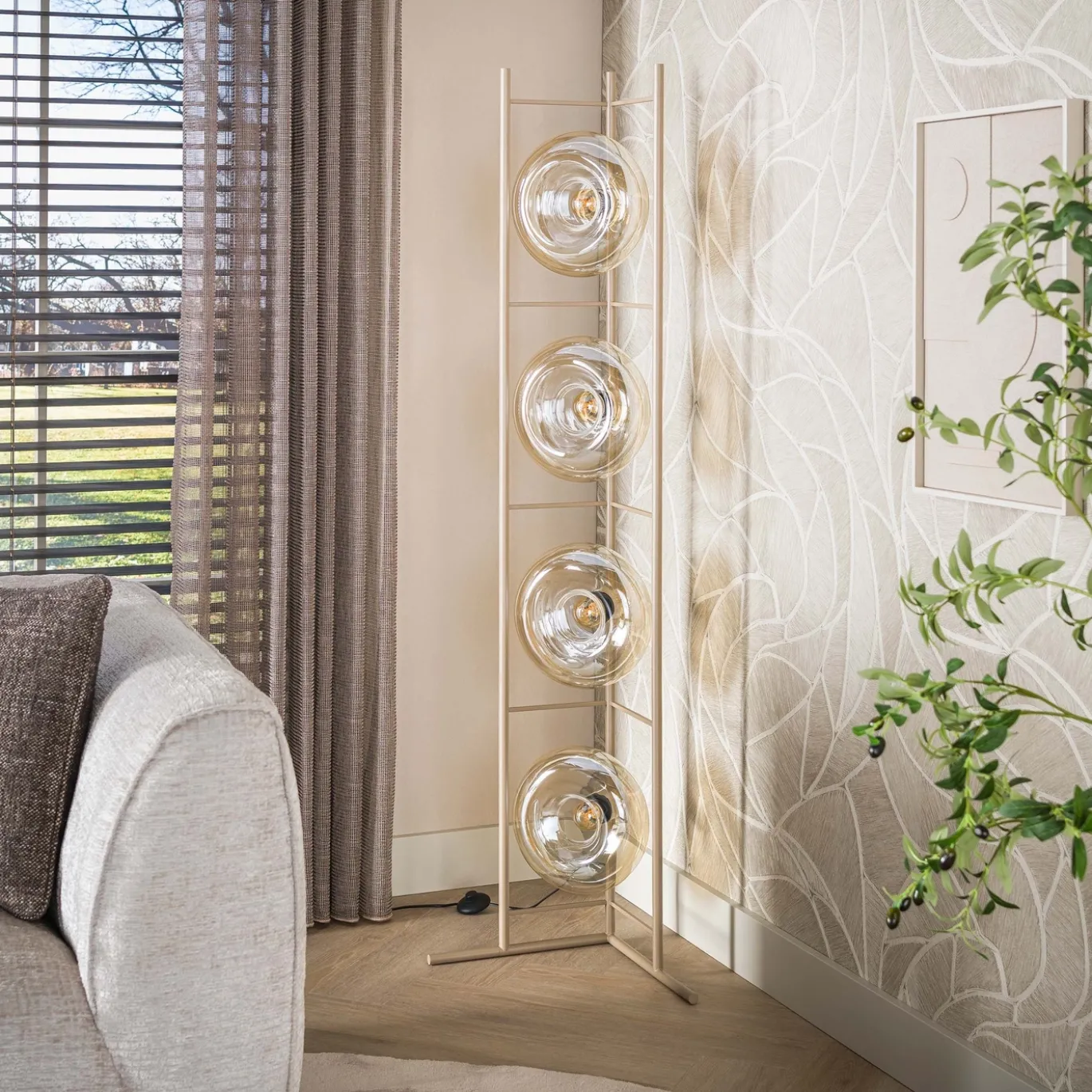 Vloerlamp Soll 4-Lichts Beige - Giga Meubel