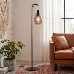 Vloerlamp Tanita 1-Lichts Smoke Glas - Giga Meubel