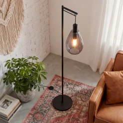 Vloerlamp Tanita 1-Lichts Smoke Glas - Giga Meubel