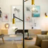 Vloerlamp Tree 2-Lichts Zwart/Messing - Giga Meubel
