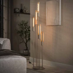 Vloerlamp Tube Getrapt 5-lichts Beige - Giga Meubel