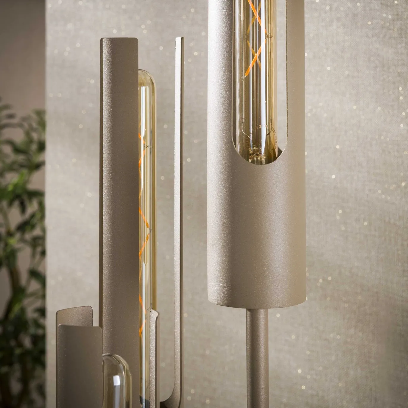 Vloerlamp Tube Getrapt 5-lichts Beige - Giga Meubel