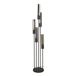 Vloerlamp Tube 5-Lichts Getrapt Zwart - Giga Meubel