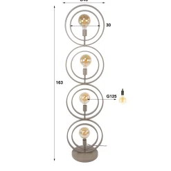 Vloerlamp Turn Around 4-lichts Beige - Giga Meubel