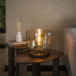 Vloerlamp Up L Amber Glas - Giga Meubel
