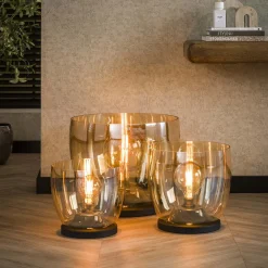 Vloerlamp Up L Amber Glas - Giga Meubel