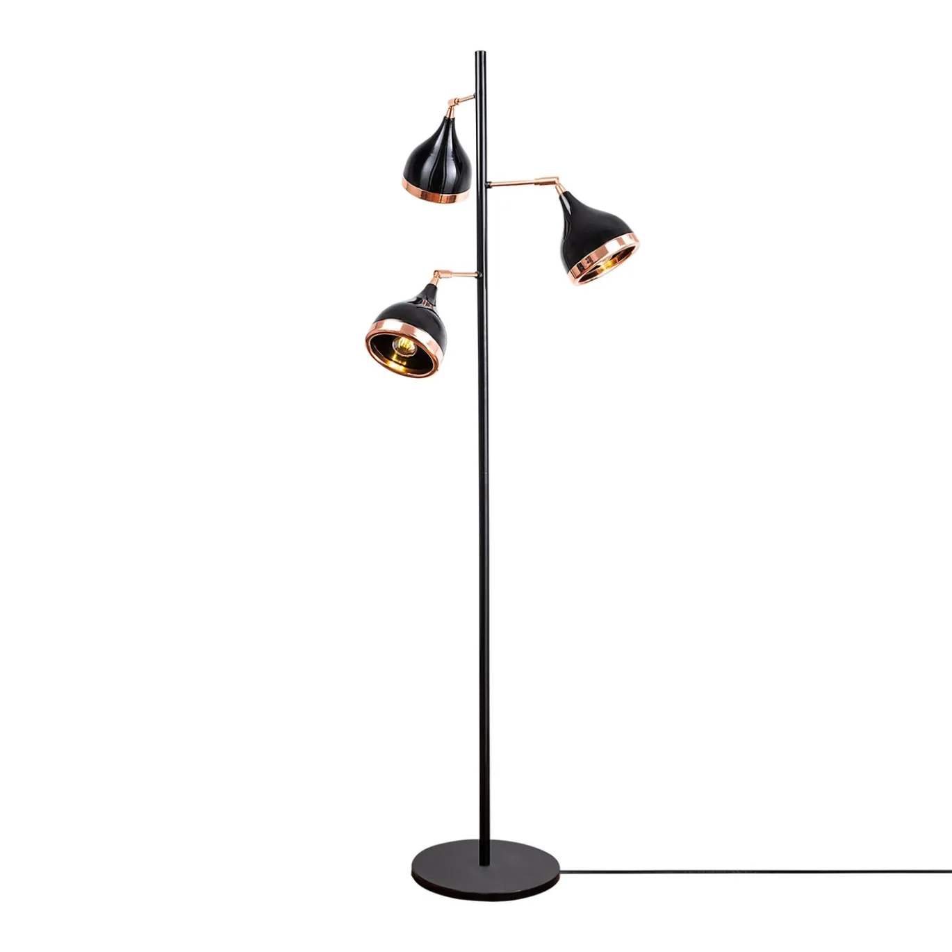 Vloerlamp Yildo Zwart/Koper 3-Lichts