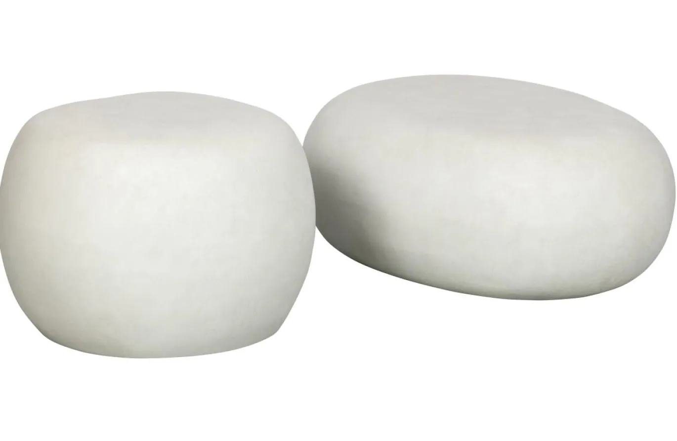 vtwonen Bijzettafel Pebble Betonlook Wit