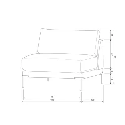 Vtwonen Lounge Element Couple Links Chocolade Bruin