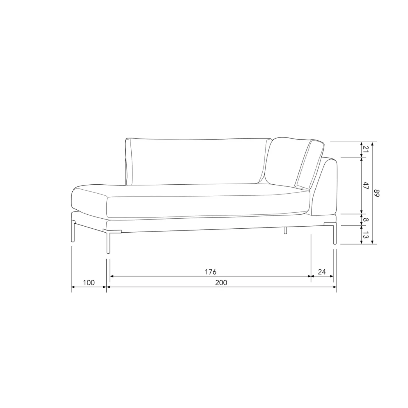 Vtwonen Lounge Element Couple Links Taupe