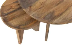 Vtwonen Set V 2 - High Heels Bijzettafels Mango Hout Naturel