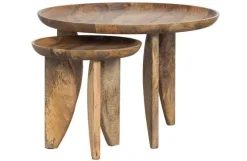 Vtwonen Set V 2 - High Heels Bijzettafels Mango Hout Naturel