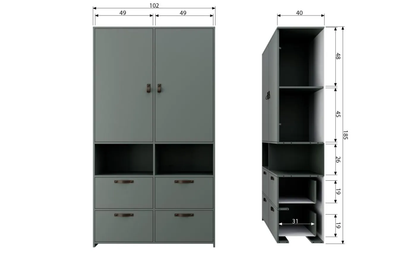 VT Wonen Stage Garderobekast