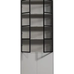 Vtwonen Vitrinekast Basic 4-Drs Grenen Mist