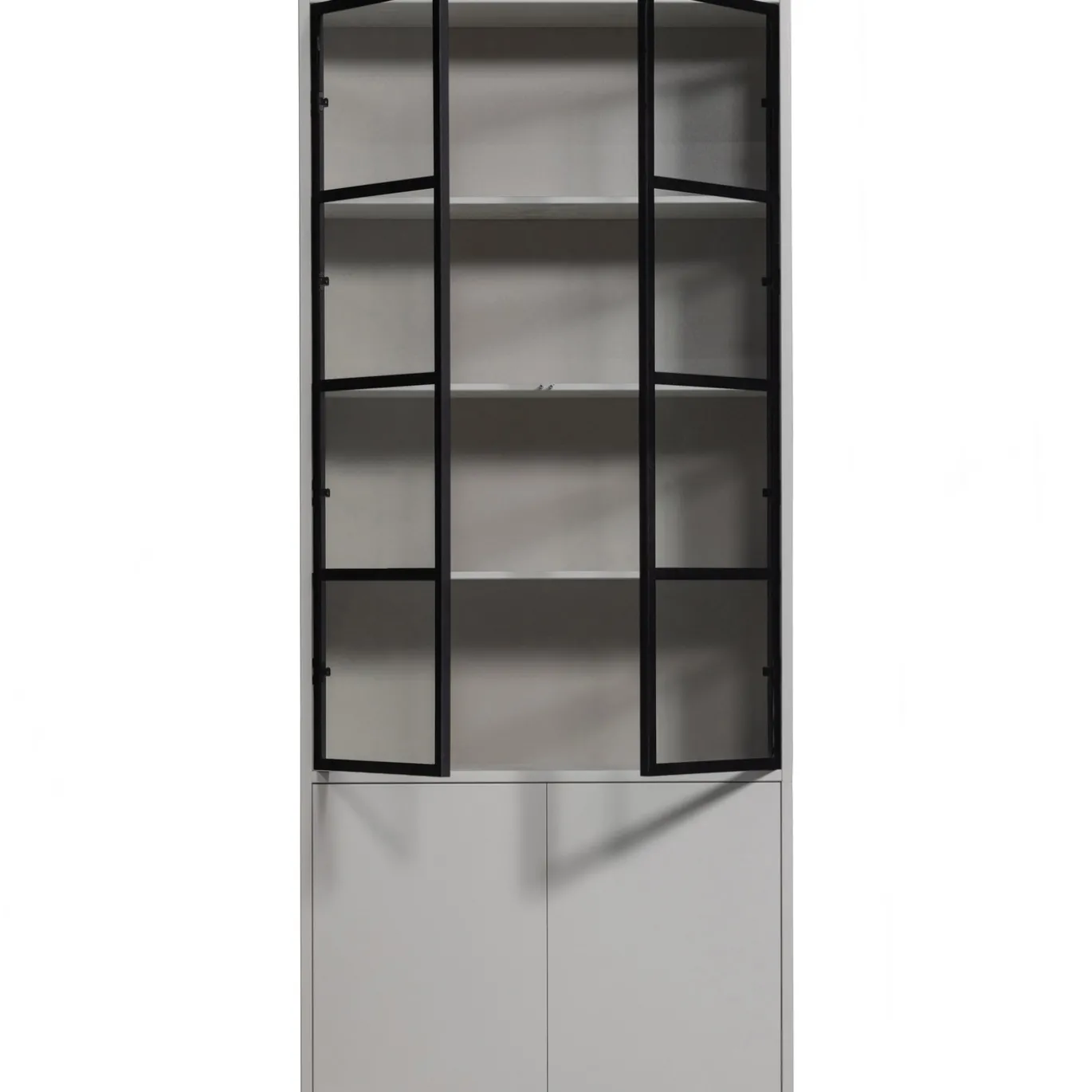 Vtwonen Vitrinekast Basic 4-Drs Grenen Mist