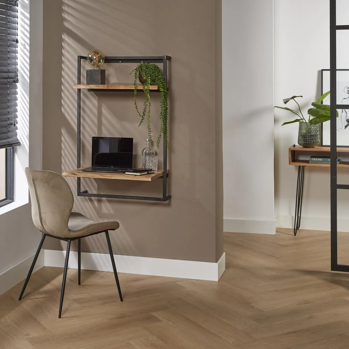 Wandbureau Air Solid Massief Acacia Naturel - Giga Meubel