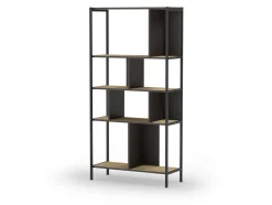 Wandkast Alabama 88cm Eiken/silky Zwart met Metaal - Giga Meubel