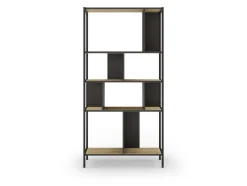 Wandkast Alabama 88cm Eiken/silky Zwart met Metaal - Giga Meubel