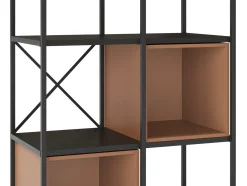Wandkast Anya 180x70cm Zwart/Bruin - Giga Meubel