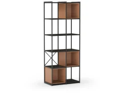 Wandkast Anya 180x70cm Zwart/Bruin - Giga Meubel
