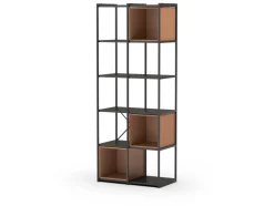 Wandkast Anya 180x70cm Zwart/Bruin - Giga Meubel