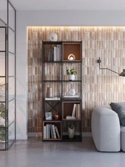 Wandkast Anya 180x70cm Zwart/Bruin - Giga Meubel