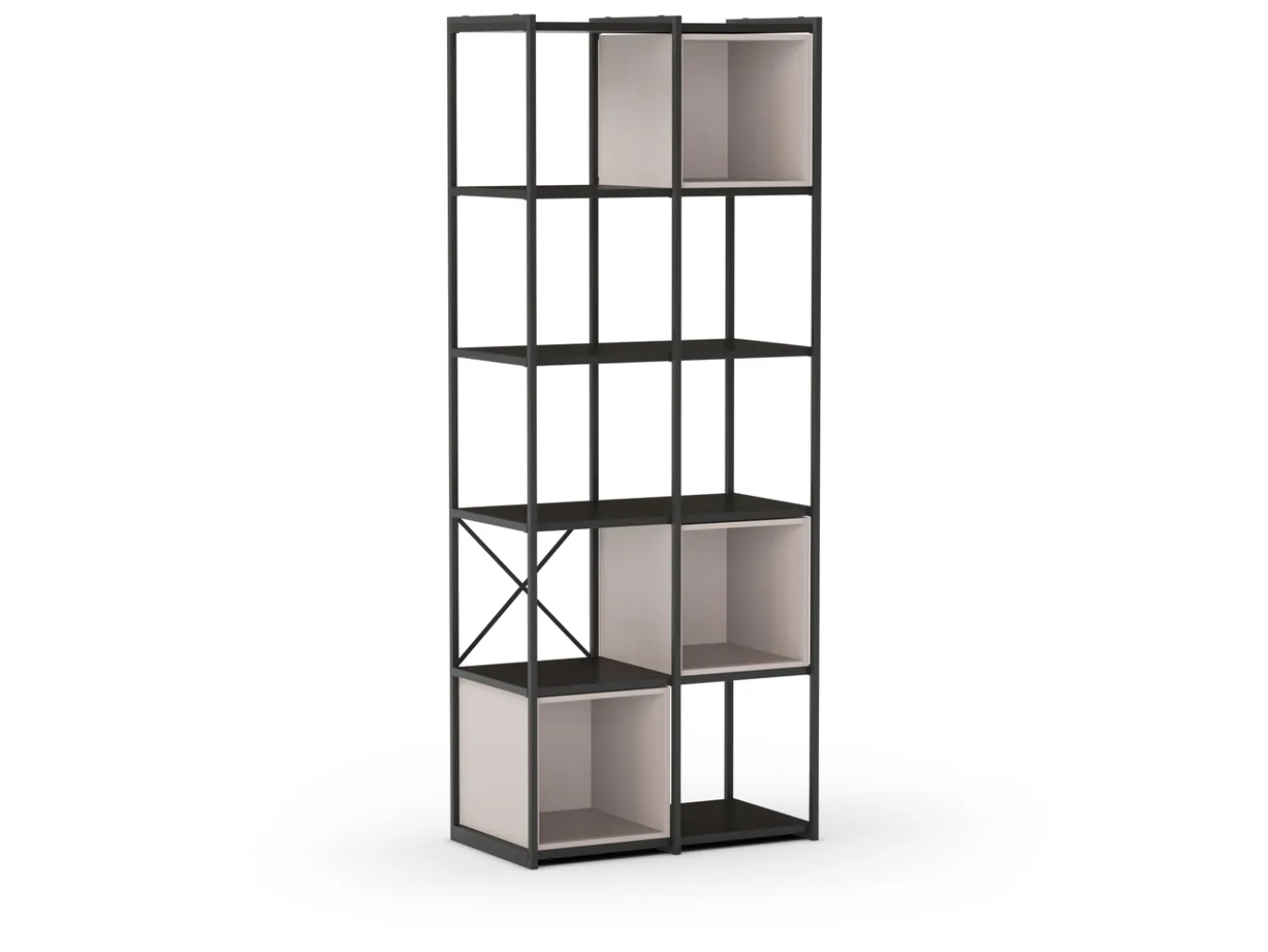 Wandkast Anya 180x70cm Zwart/Crème - Giga Meubel