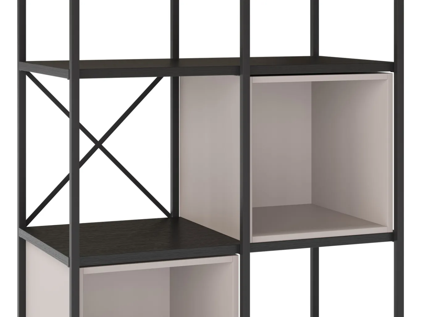 Wandkast Anya 180x70cm Zwart/Crème - Giga Meubel