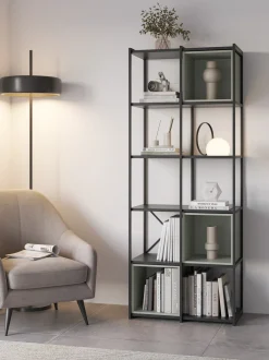 Wandkast Anya 180x70cm Zwart/Grijs - Giga Meubel