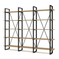 Wandkast Aviva 217cm Naturel/zwart Metaal - Giga Meubel