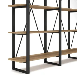 Wandkast Aviva 217cm Naturel/zwart Metaal - Giga Meubel