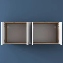 Wandkast Bayburt Walnoot Wit 120cm