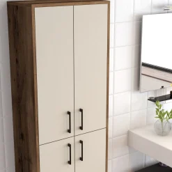 Wandkast Berlin Melamine Walnoot Crème