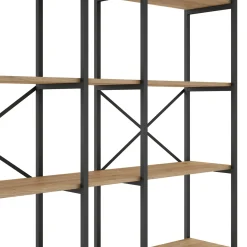 Wandkast Dusan 143,5cm Naturel/zwart Metaal - Giga Meubel