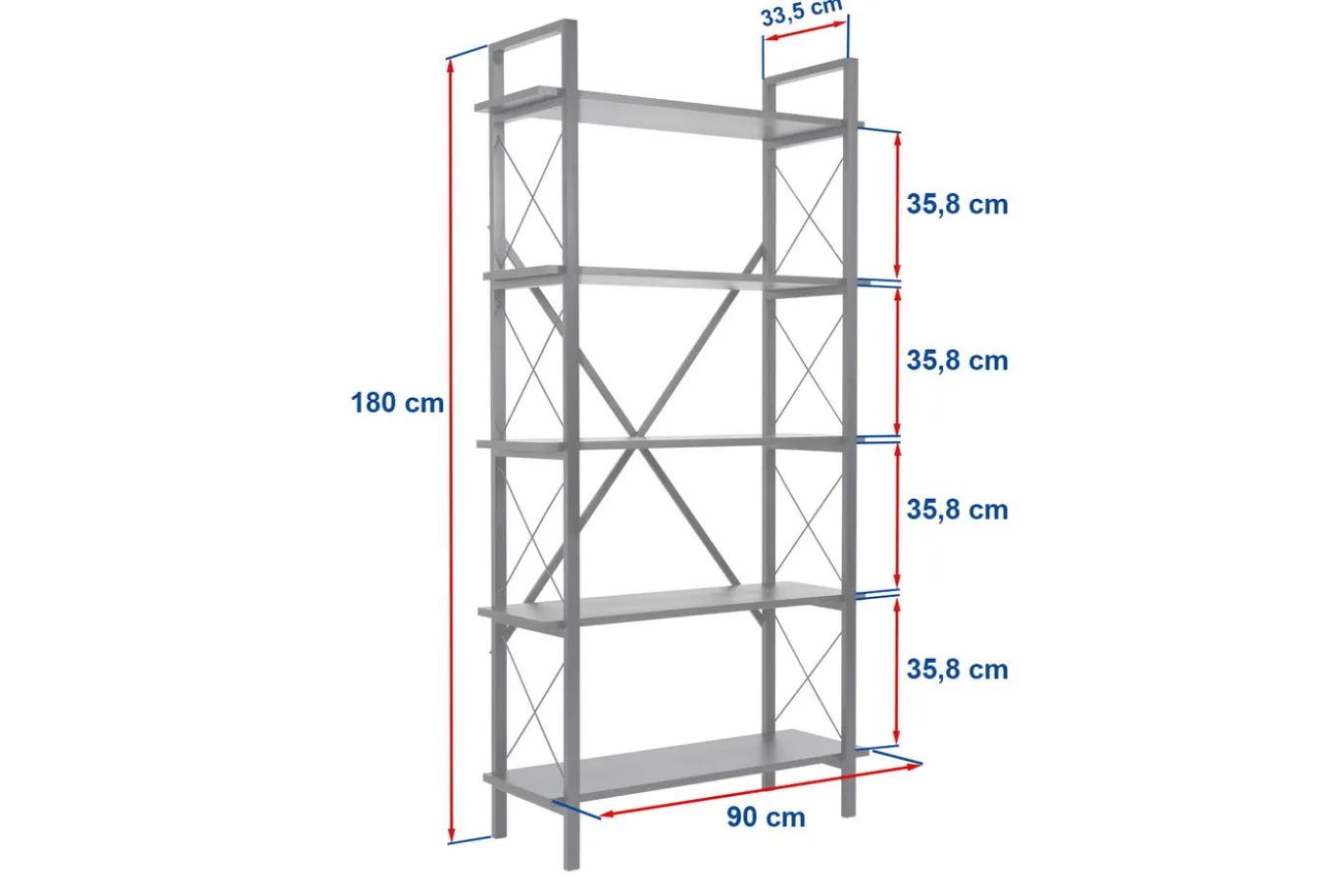 Wandkast Elysian Travertinlook/Zwart 180cm
