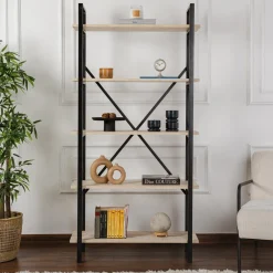 Wandkast Elysian Travertinlook/Zwart 180cm