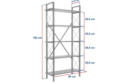 Wandkast Elysian Wit/Zwart 180cm