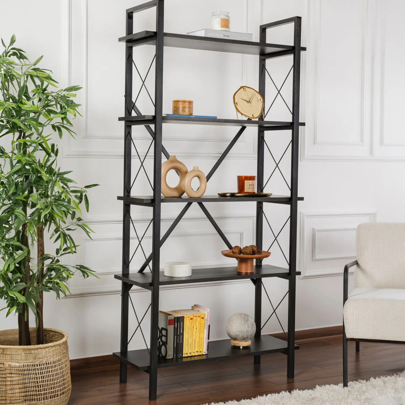 Wandkast Elysian Zwart 180cm