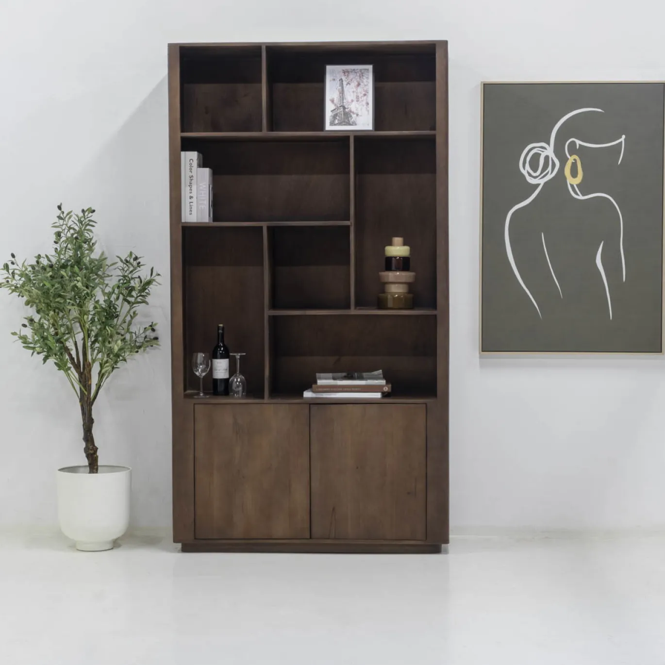 Wandkast Finn Walnoot Large - Giga Meubel