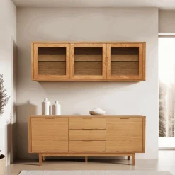 Wandkast Hangend Nyborg Naturel Oil 180cm - Giga Meubel