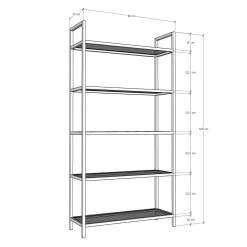 Wandkast Henk Goud 165cm